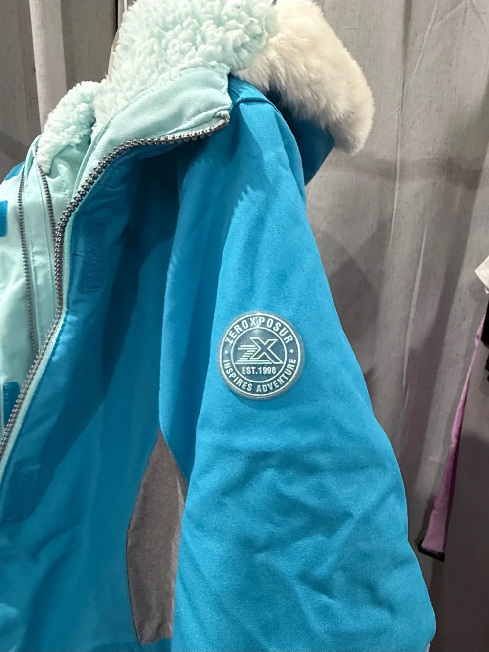 ZeroXposur Turquoise & Gray Girls' Hooded Winter Jacket